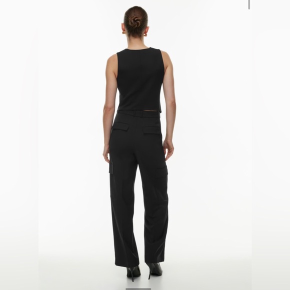 NWT Aritzia Babaton Spotlight Cargo Pant City Wool in Black Size 6 - Picture 4 of 14